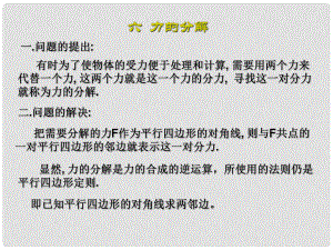 重慶市高中物理 《力的分解》課件 新人教版必修1
