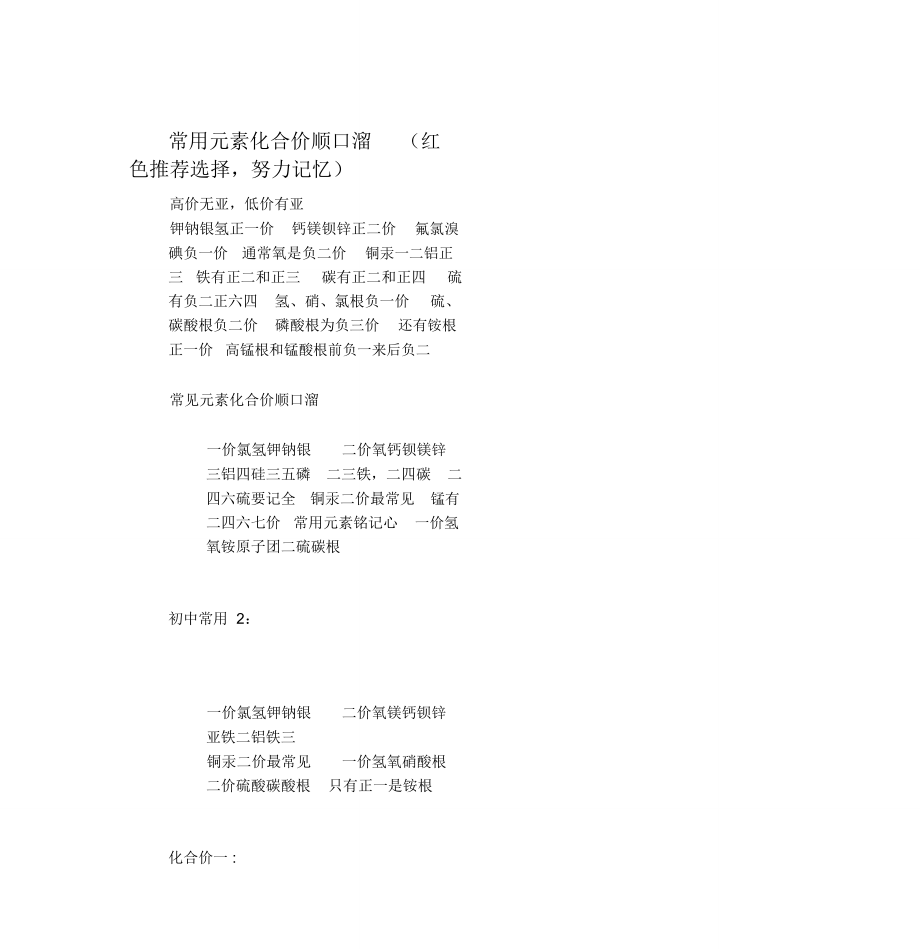 常用元素化合价顺口溜_第1页