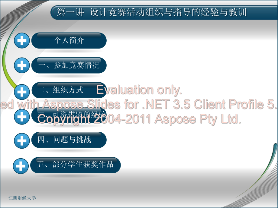 第一讲江西财经学大工业设计系设计竞赛指导与组织的经验与教训_第1页