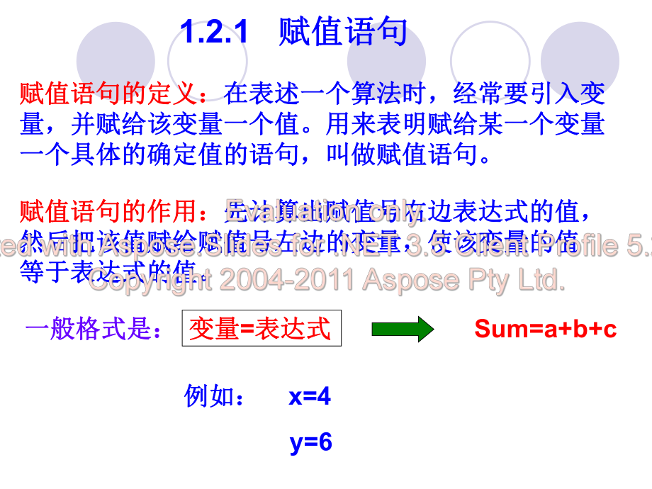 高中数学必修赋值语句教学课件_第1页