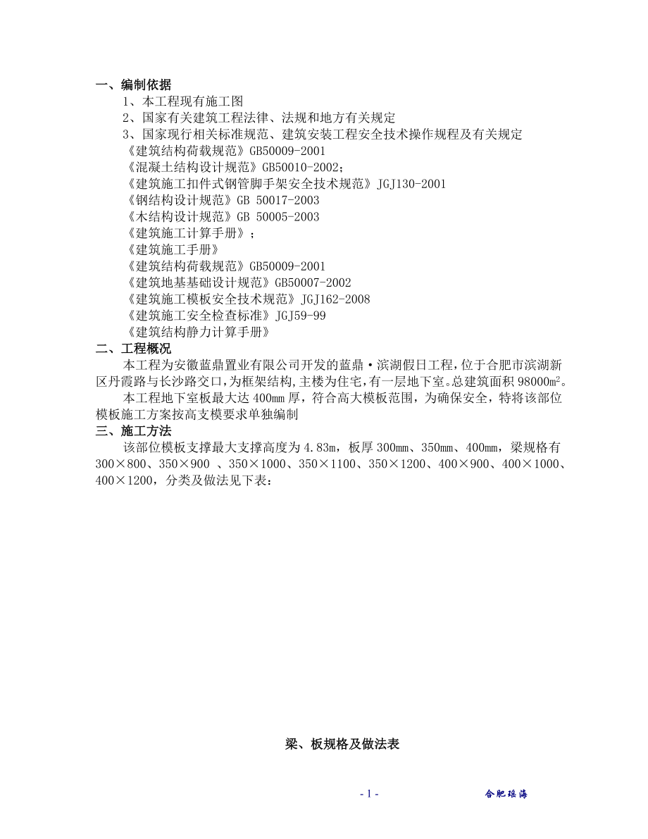 瑶海蓝鼎模板方案_第1页