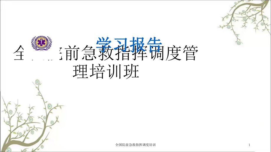 全国院前急救指挥调度培训课件_第1页