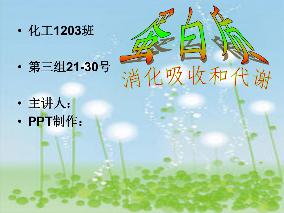 蛋白质的消化吸收ppt课件_第1页