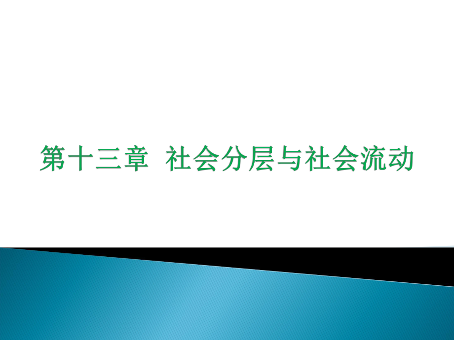 第十三章社会分层与社会流动_第1页