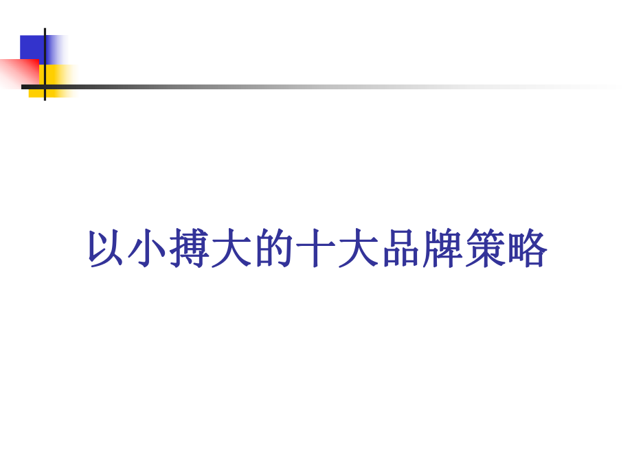 以小搏大的十大品牌策略_第1页