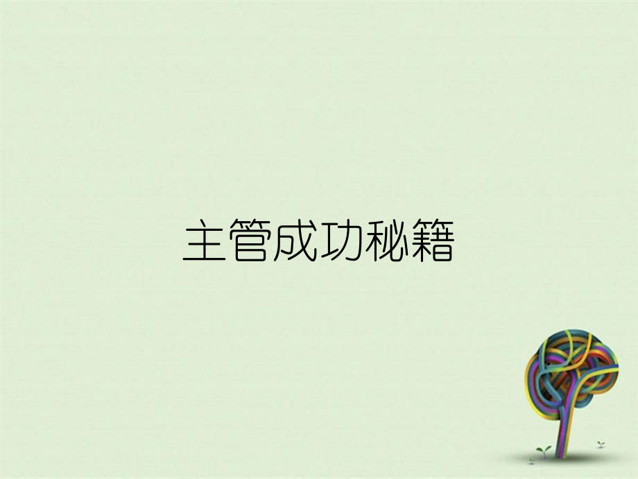 主管成功秘籍_第1页