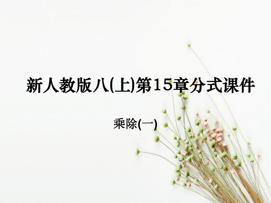 八年级数学上册15.2.1分式的乘除课件1新版新人教版课件_第1页