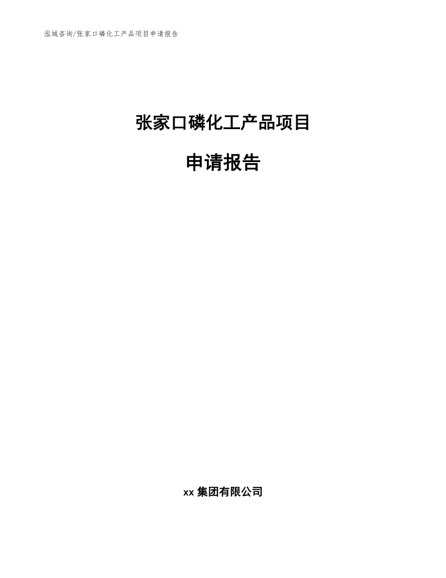 张家口磷化工产品项目申请报告_模板_第1页