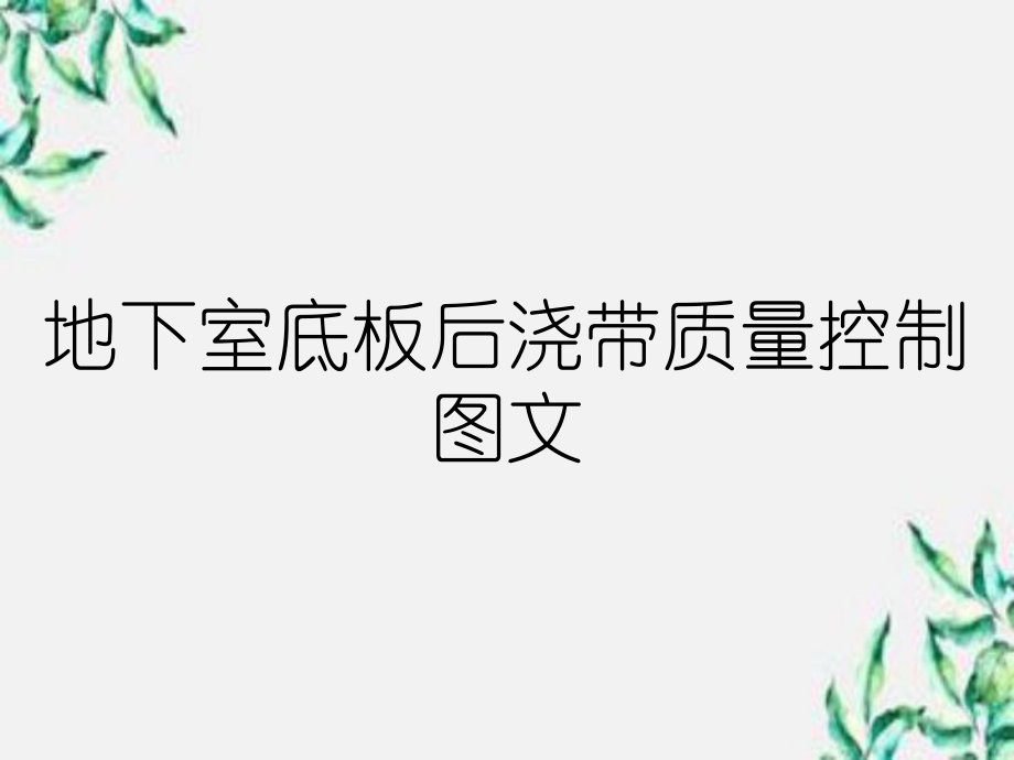 地下室底板后浇带质量控制图文_第1页