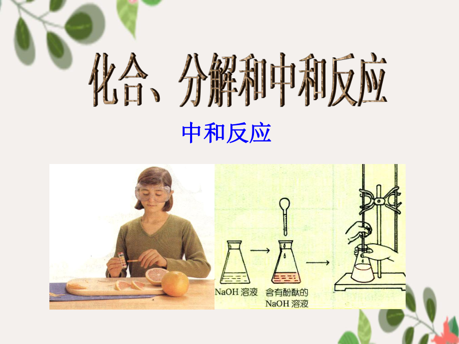 八年级科学上册5.5化合分解中与和反应华东师大版课件_第1页