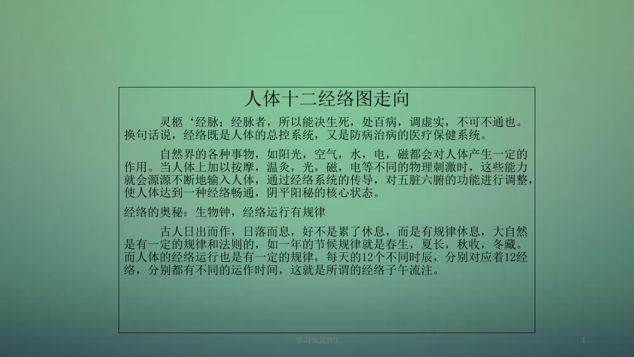 人体十二条经络图ppt课件_第1页