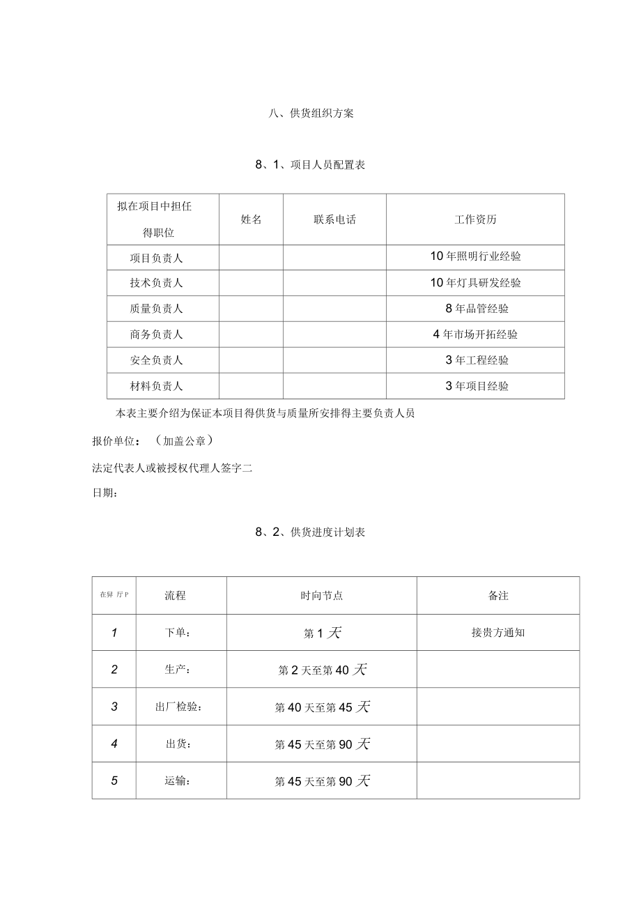供货方案模板_第1页