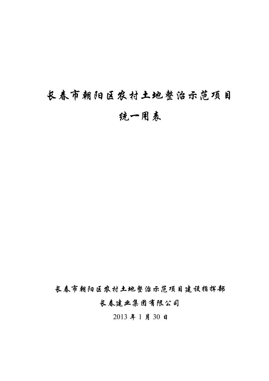 农村土地整治项目统一用表_第1页