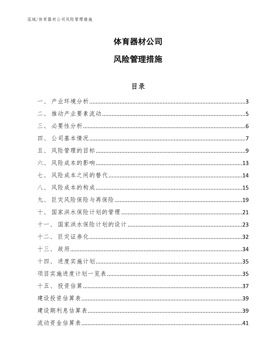 体育器材公司风险管理措施_参考_第1页