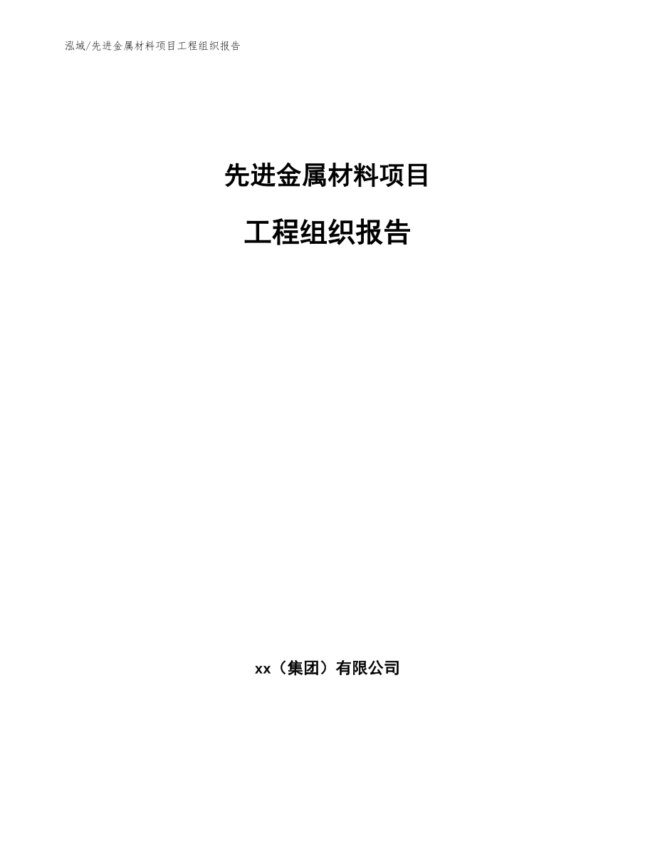 先进金属材料项目工程组织报告_范文_第1页