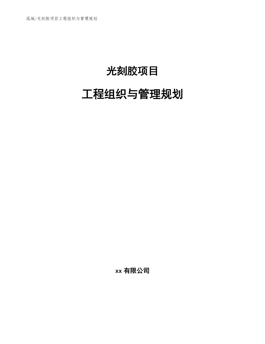 光刻胶项目工程组织与管理规划（范文）_第1页