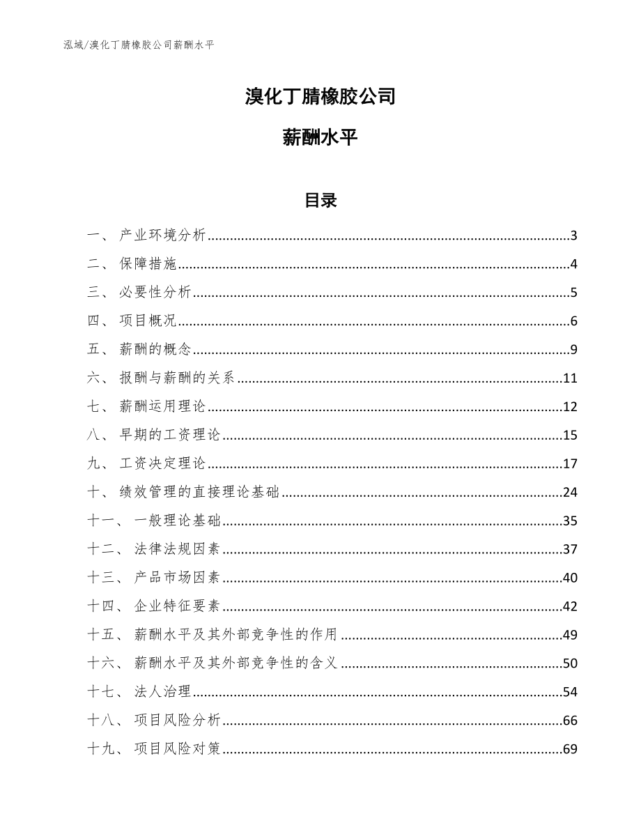 溴化丁腈橡胶公司薪酬水平【范文】_第1页
