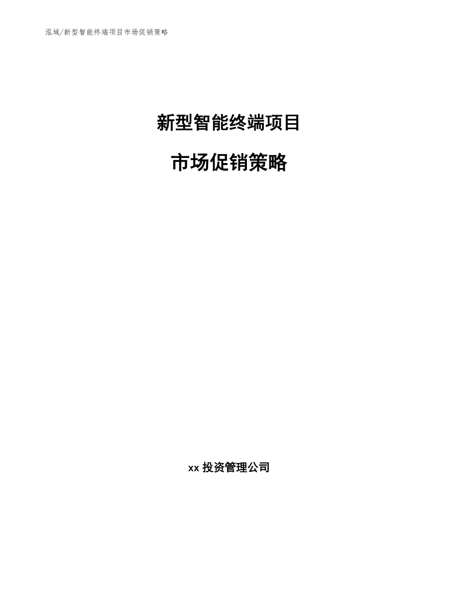 新型智能终端项目市场促销策略（参考）_第1页