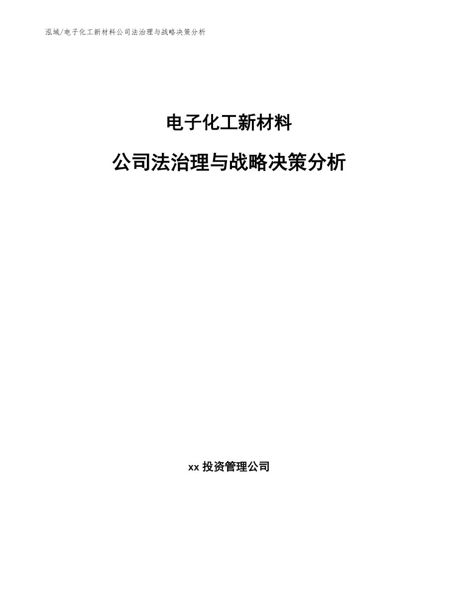 电子化工新材料公司法治理与战略决策分析（参考）_第1页