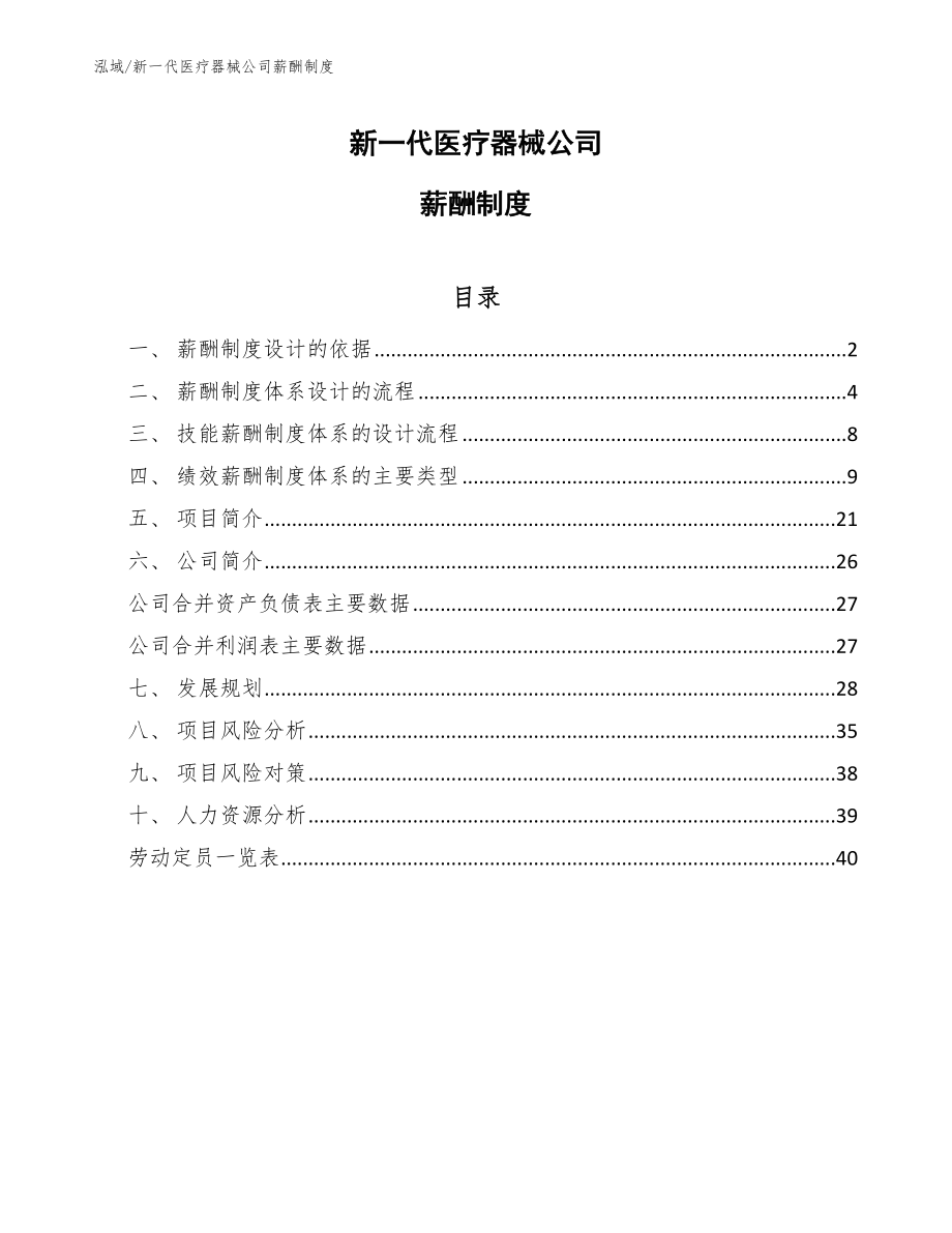 新一代医疗器械公司薪酬制度（范文）_第1页
