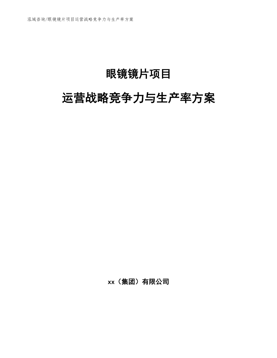 眼镜镜片项目运营战略竞争力与生产率方案_第1页
