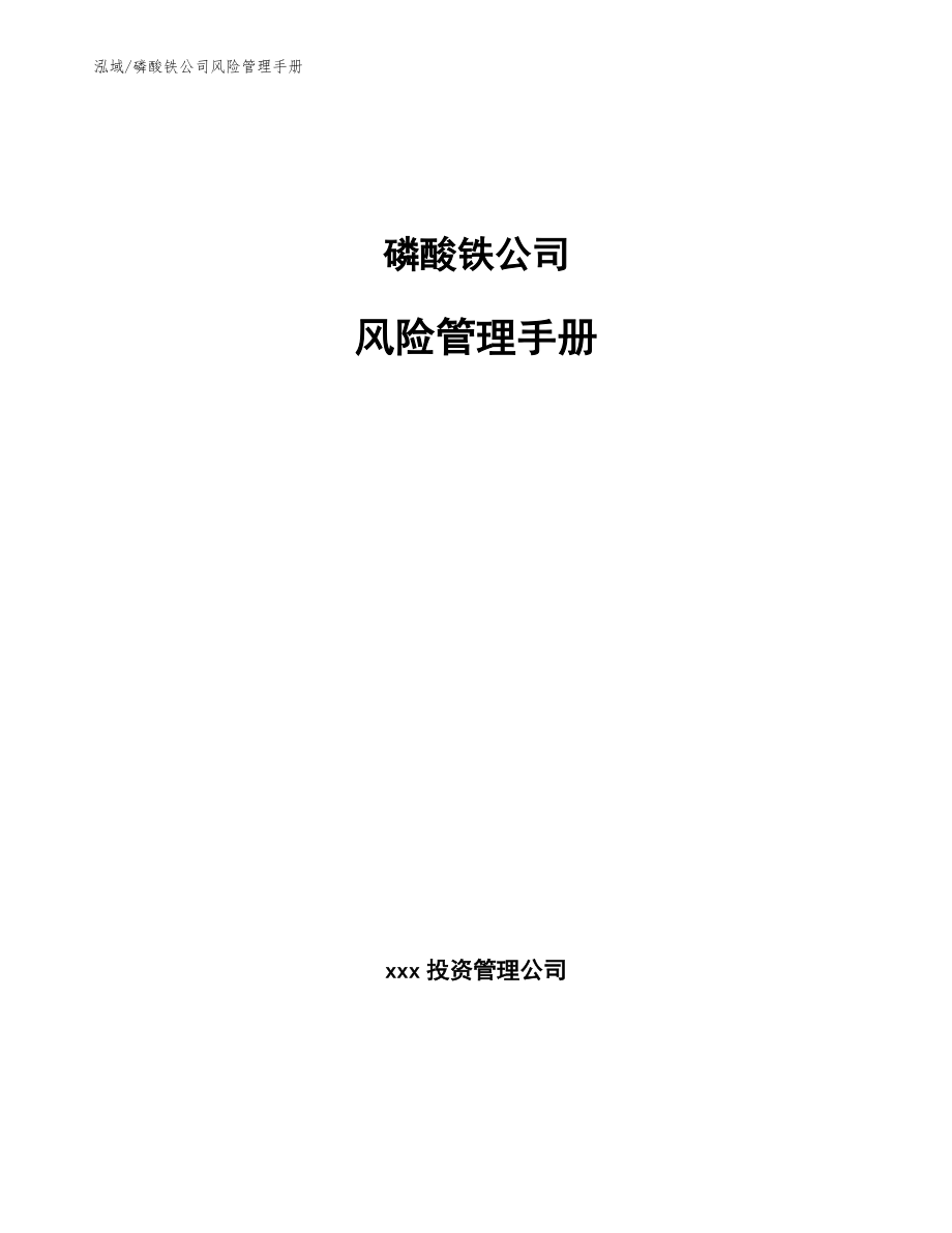 磷酸铁公司风险管理手册_范文_第1页