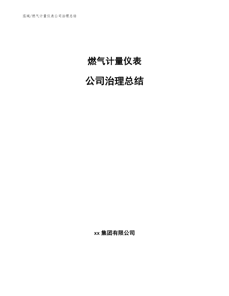燃气计量仪表公司治理总结_参考_第1页