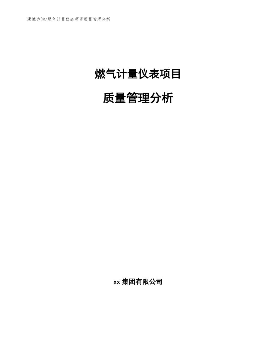 燃气计量仪表项目质量管理分析_参考_第1页