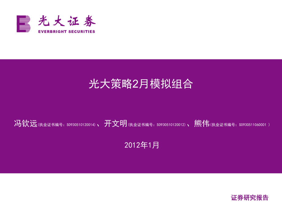 光大策略2月模拟组合_第1页