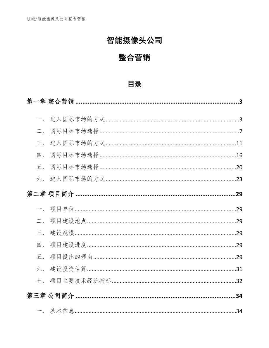 智能摄像头公司整合营销_范文_第1页