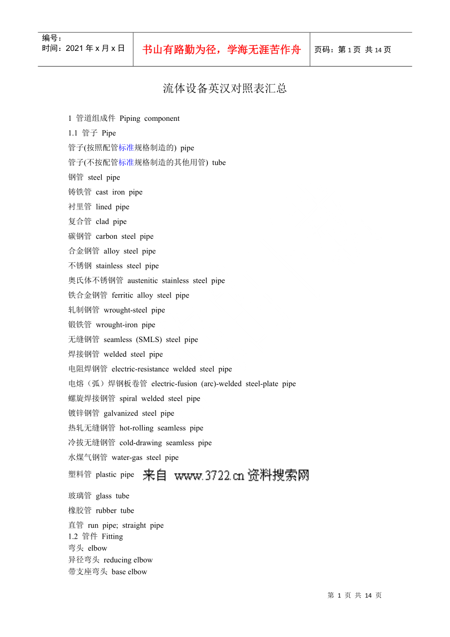 流体设备英汉对照表汇总_第1页