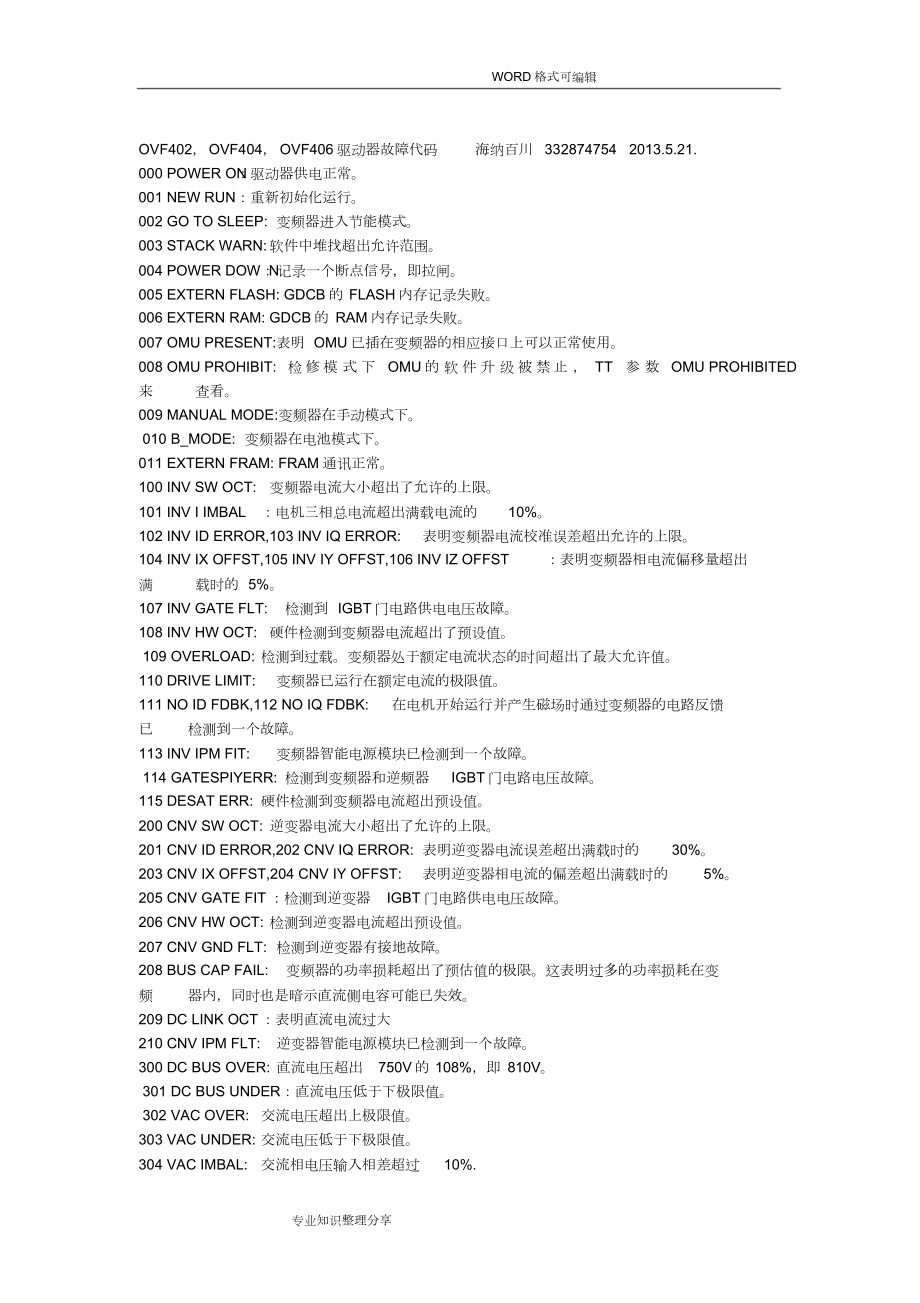 奥的斯故障代码全_第1页