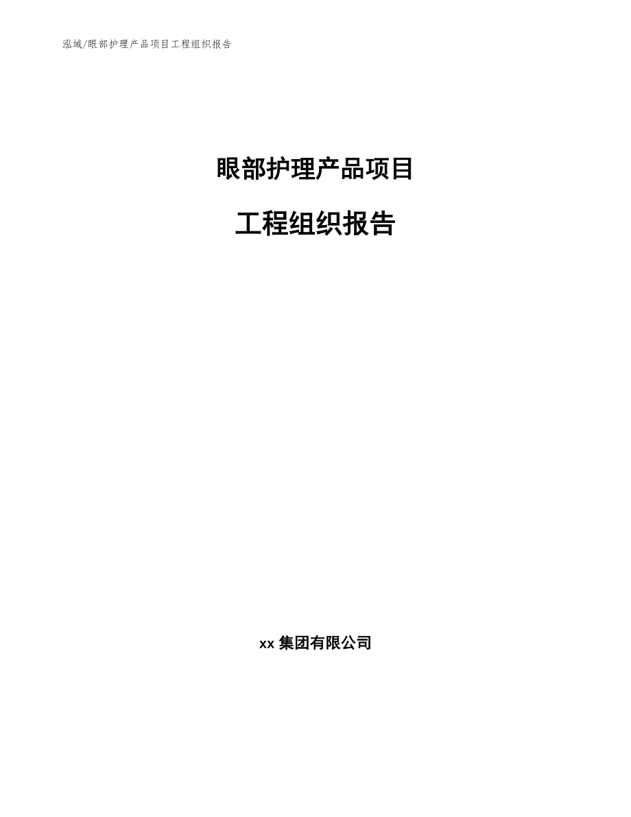 眼部护理产品项目工程组织报告_范文_第1页