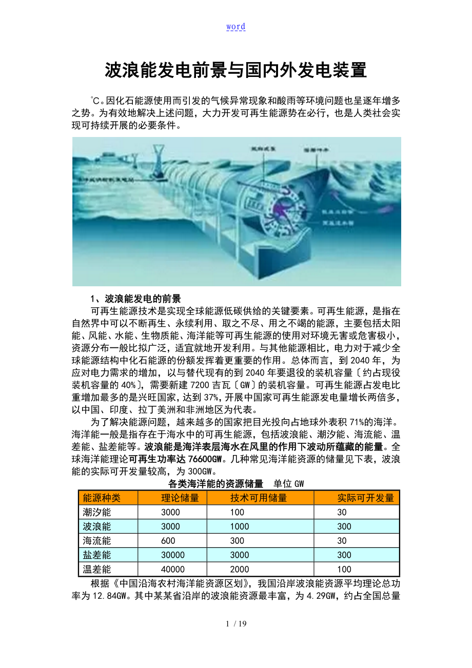 波浪能发电技术地研究_第1页