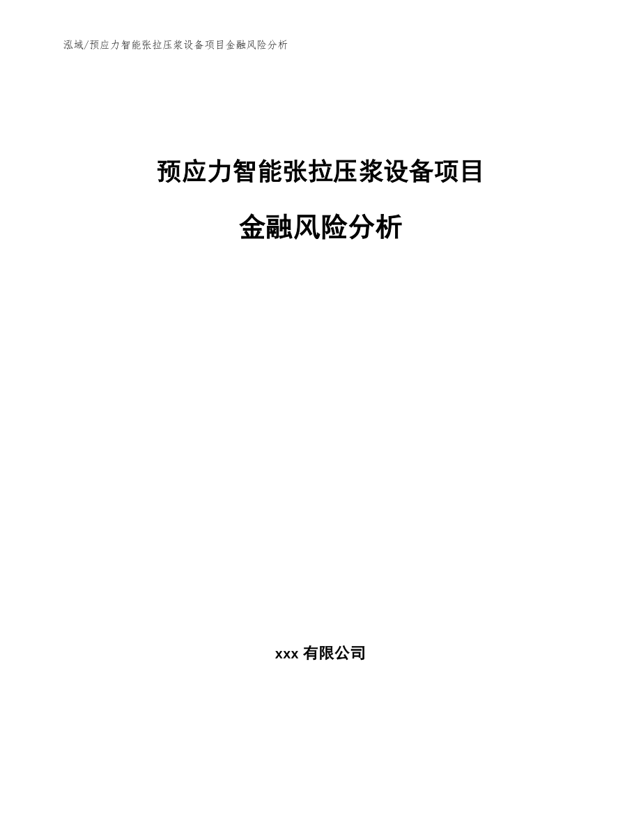 预应力智能张拉压浆设备项目金融风险分析_参考_第1页