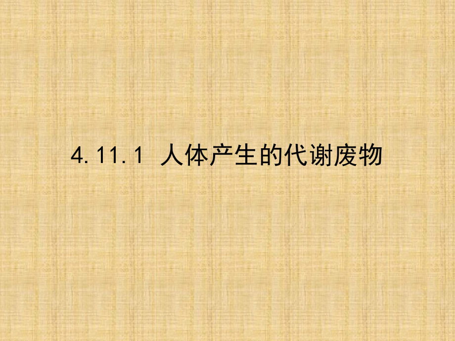 初中七年级生物下册111人体产生的代谢废物名师优质课件新版北师大版_第1页