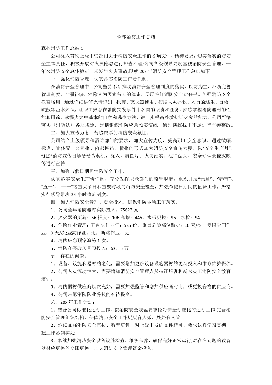 森林消防工作总结_第1页