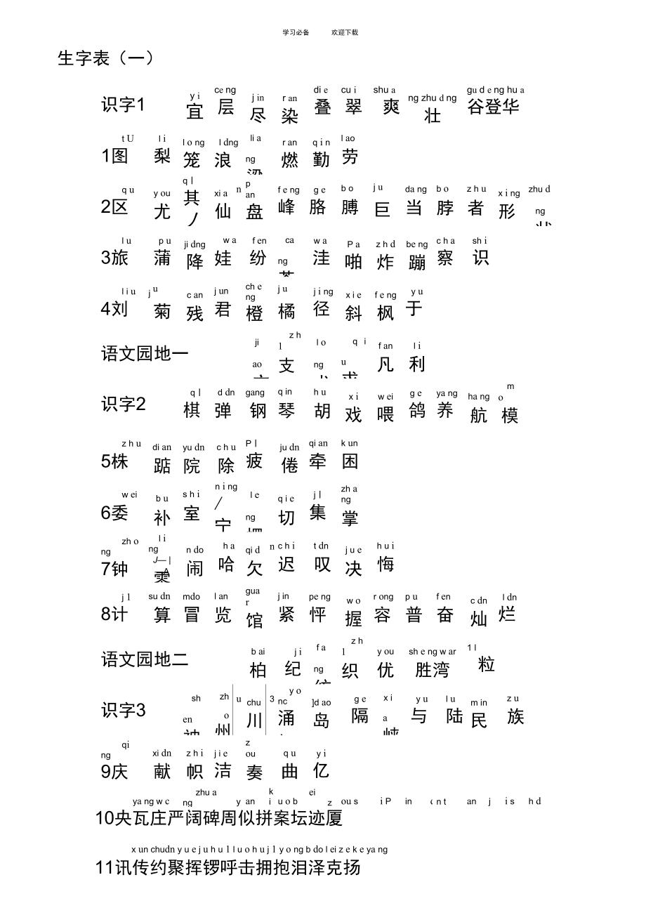 二年级上册生字带拼音_第1页