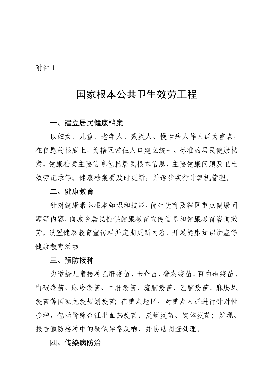1 国家基本公共卫生服务项目 一、建立居民健康档案 以妇女、儿童_第1页