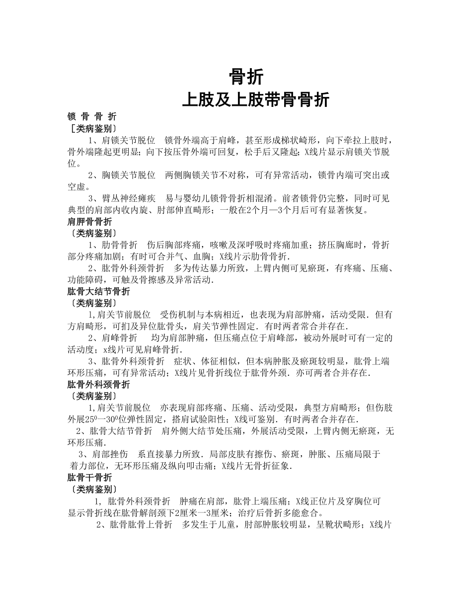 骨科疾病鉴别诊断_第1页