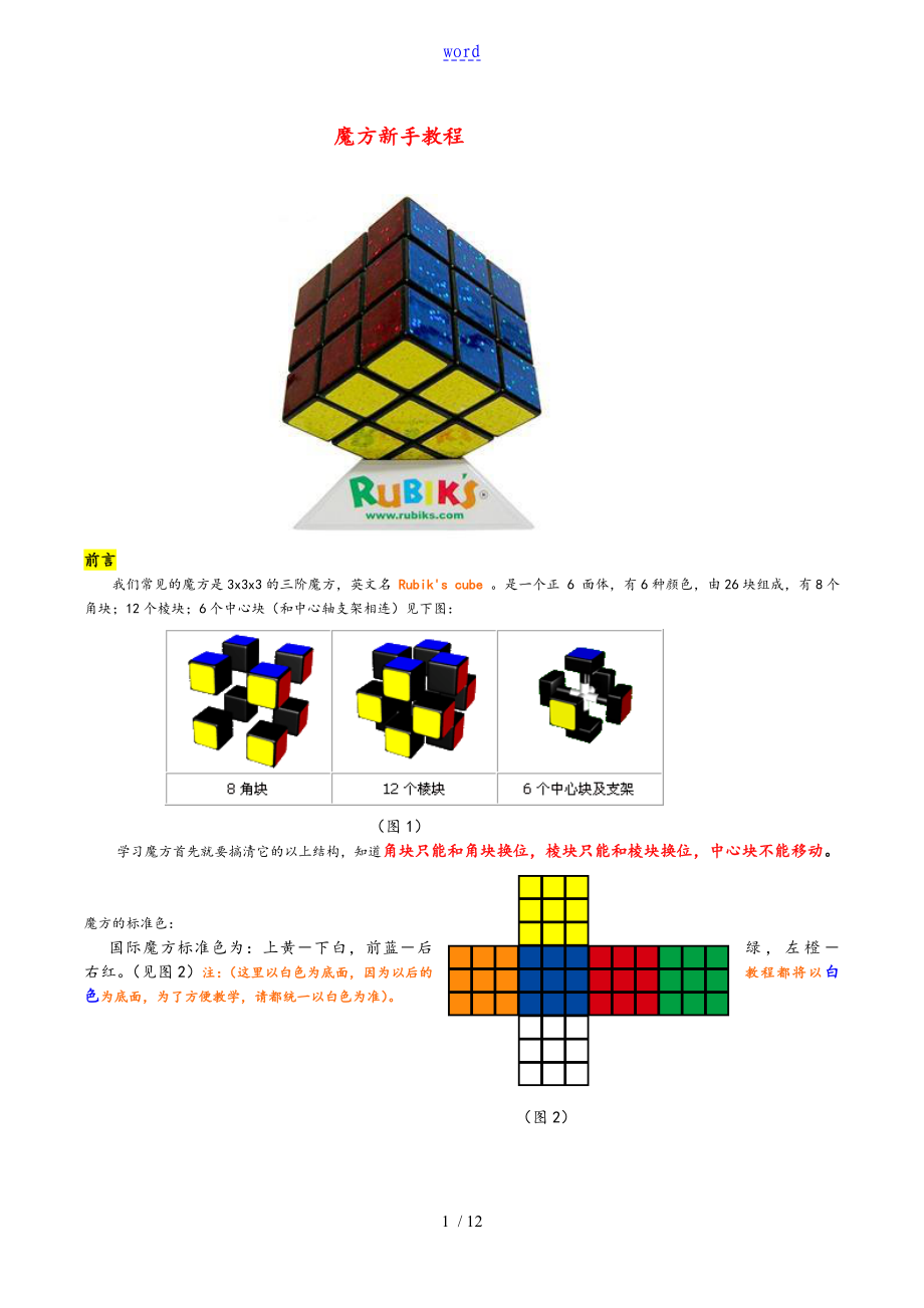 魔方公式现用图解大全_第1页