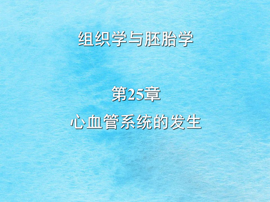 组织学与胚胎学25章心血管系统的发生ppt课件_第1页