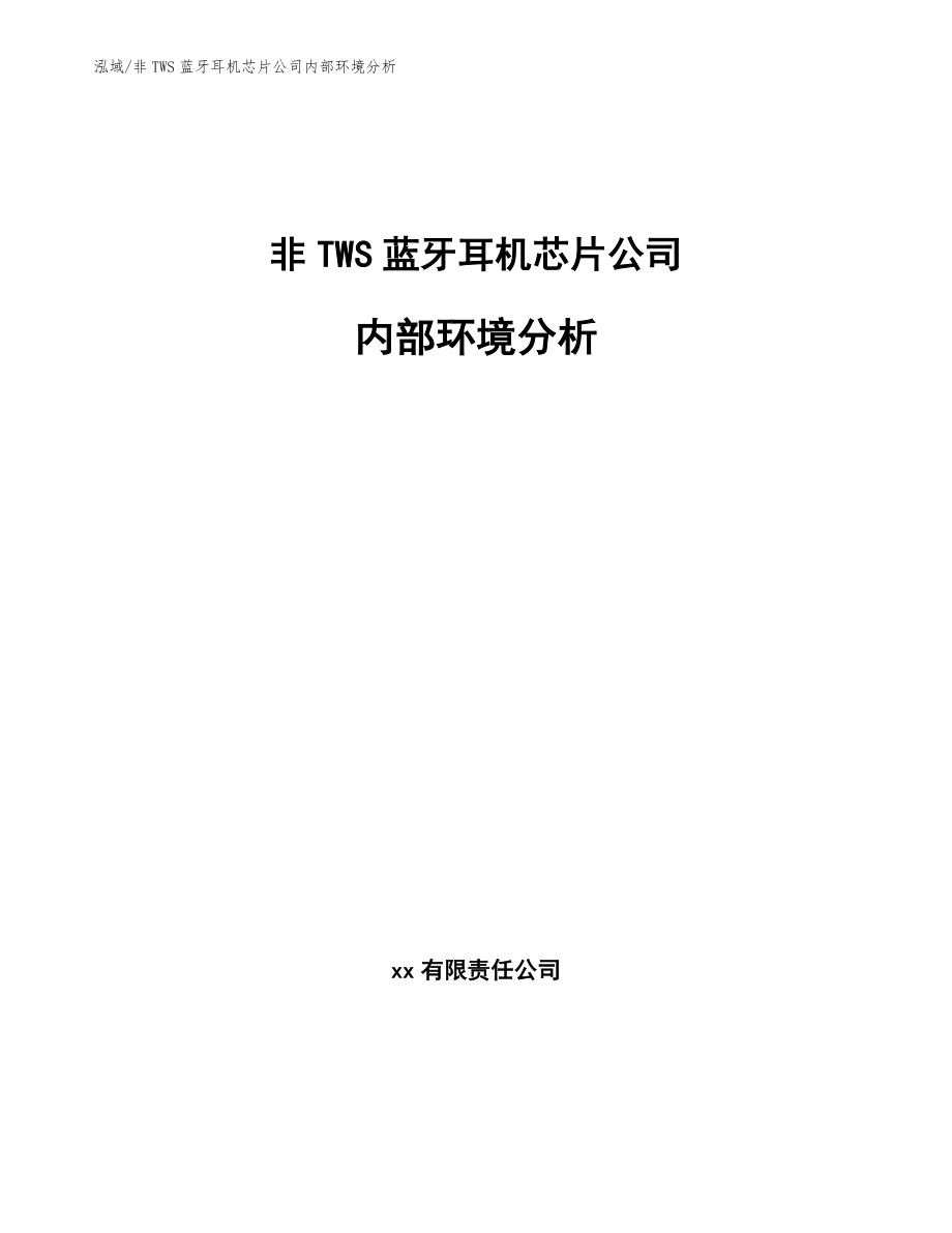 非TWS蓝牙耳机芯片公司内部环境分析（参考）_第1页