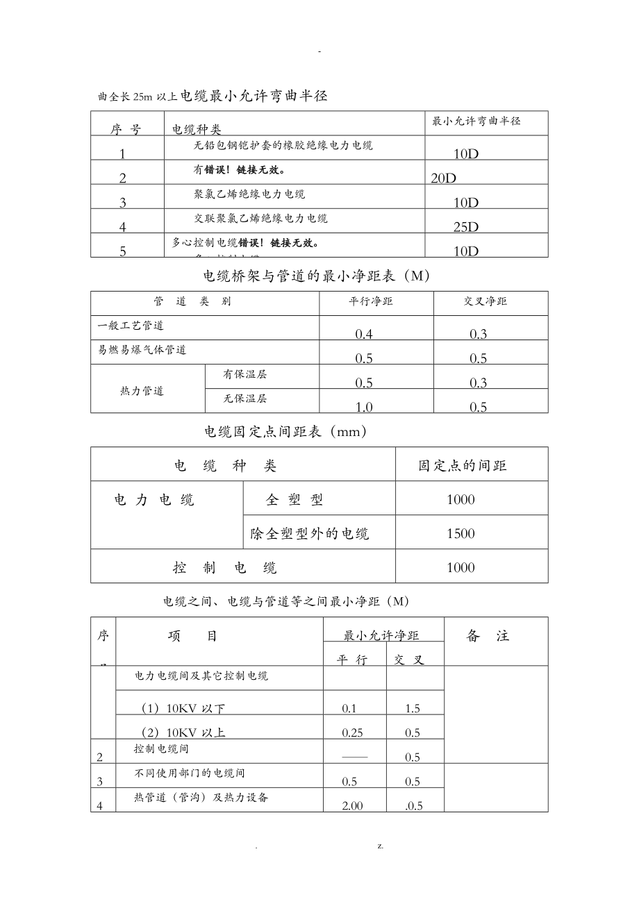 电缆最小允许弯曲半径_第1页
